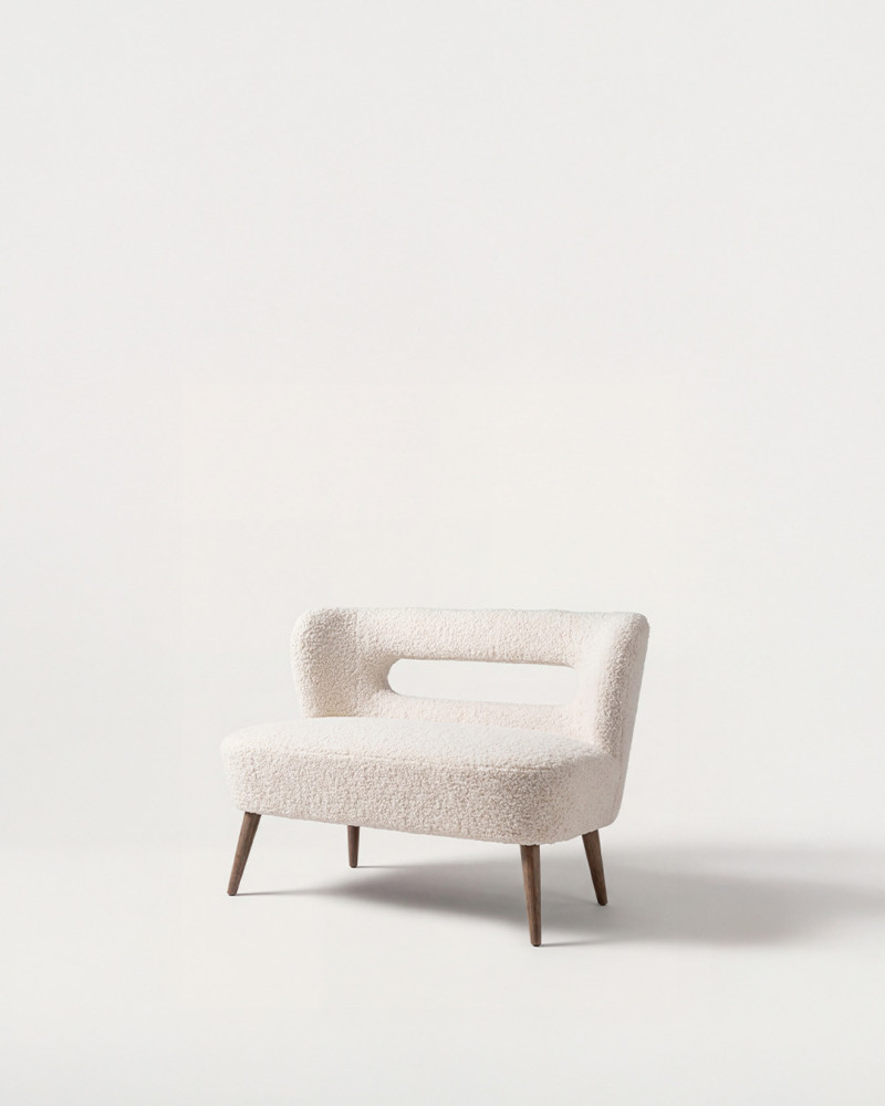 Sofá bouclé blanco de diseño moderno | Rey Home