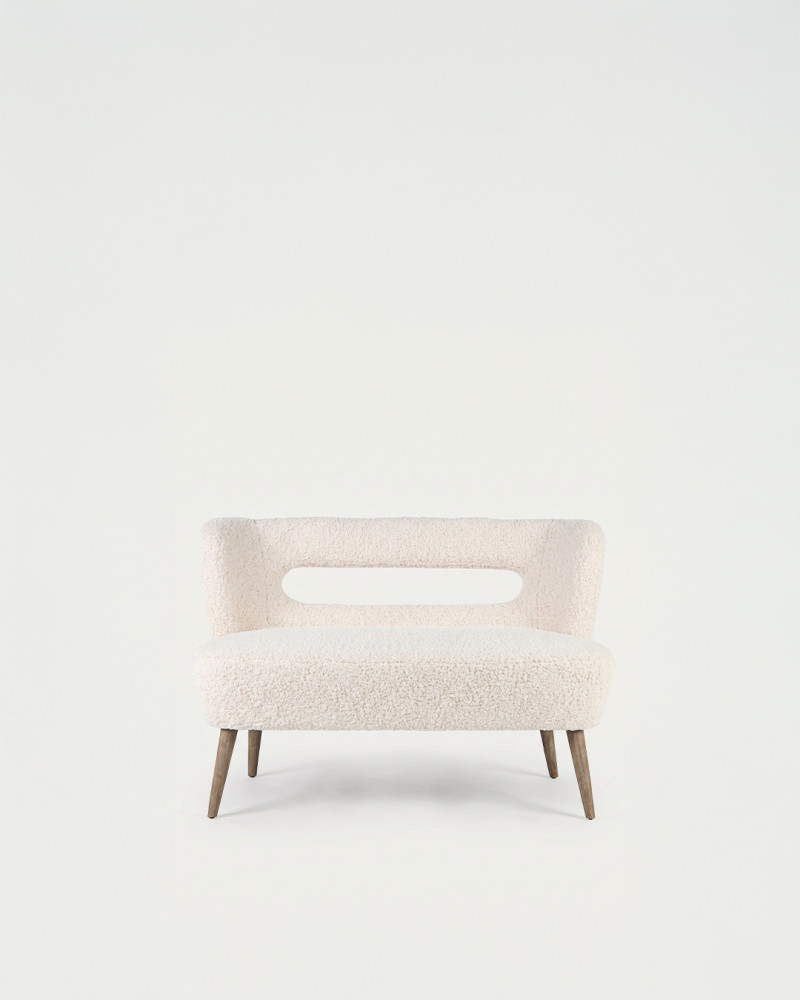 Sofá bouclé blanco de diseño moderno | Rey Home