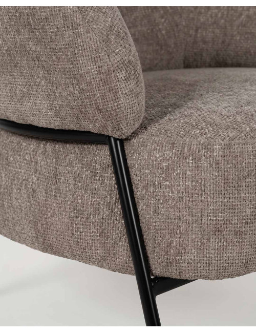 Butaca  beige tejido-metal BRESIA detalle