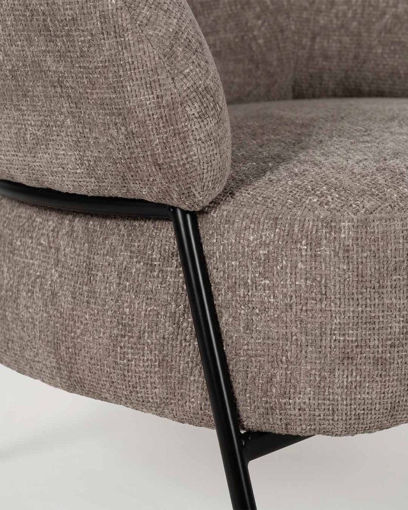 Butaca  beige tejido-metal BRESIA detalle