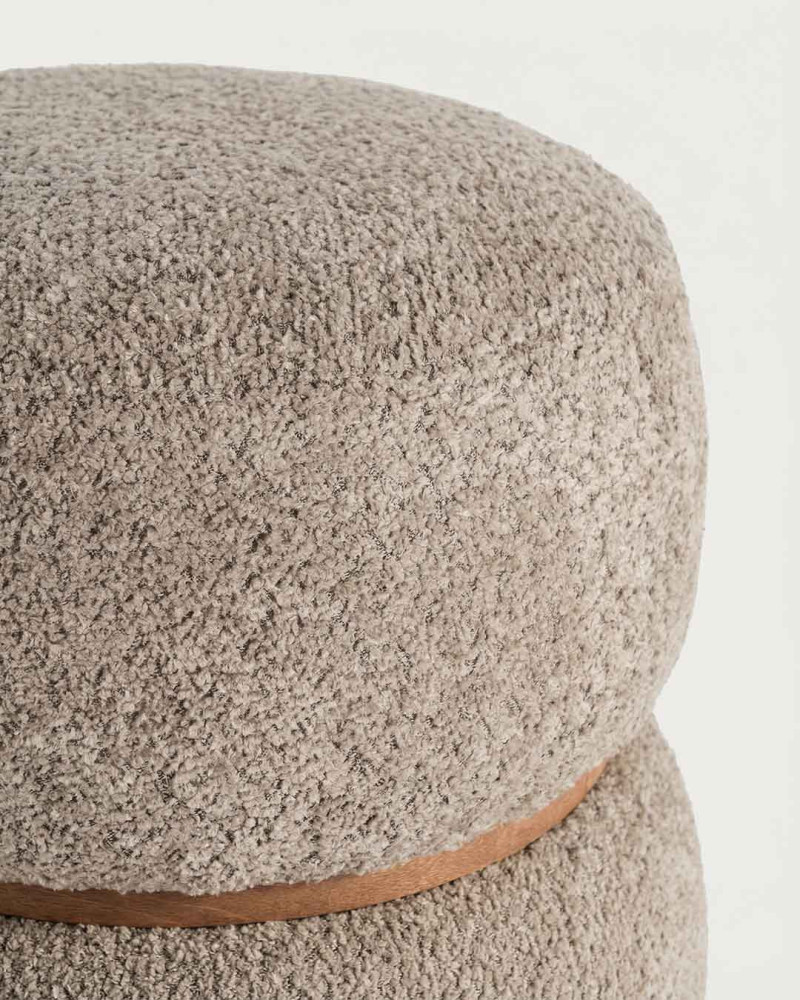 Puf decoración CASVIK taupe detalle tejido