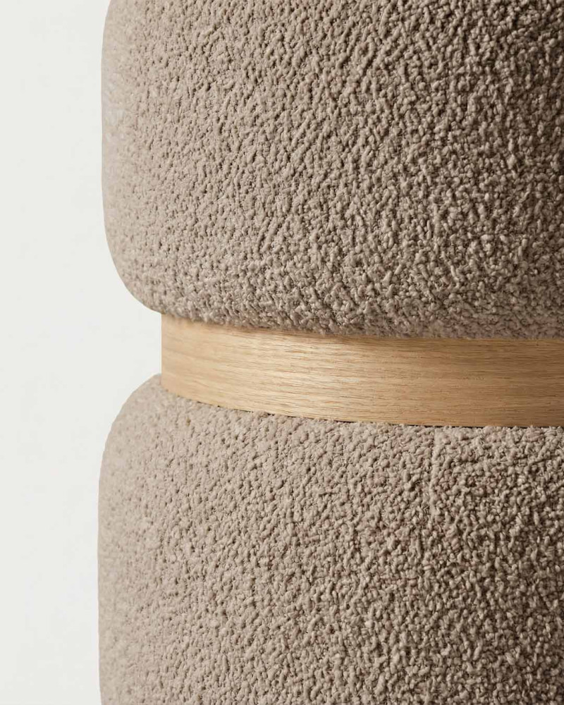 Puf decoración CASVIK taupe detalle