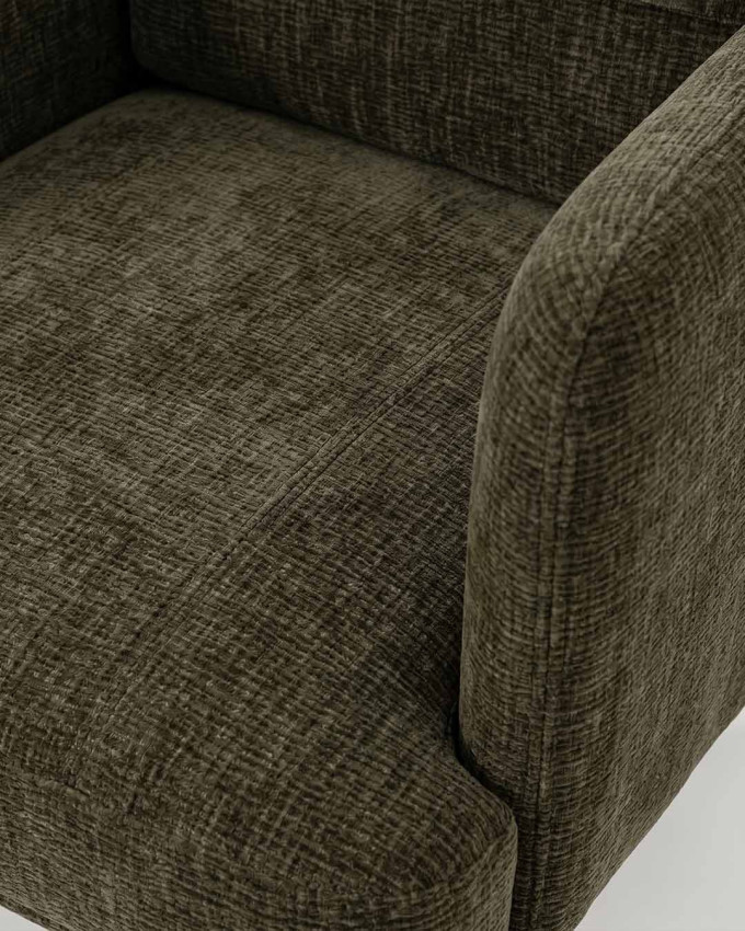 Butaca verde tejido-madera  DELVORA
