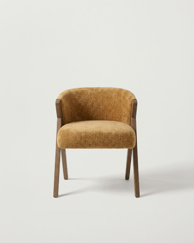Butaca amarilla patas madera FALNOR