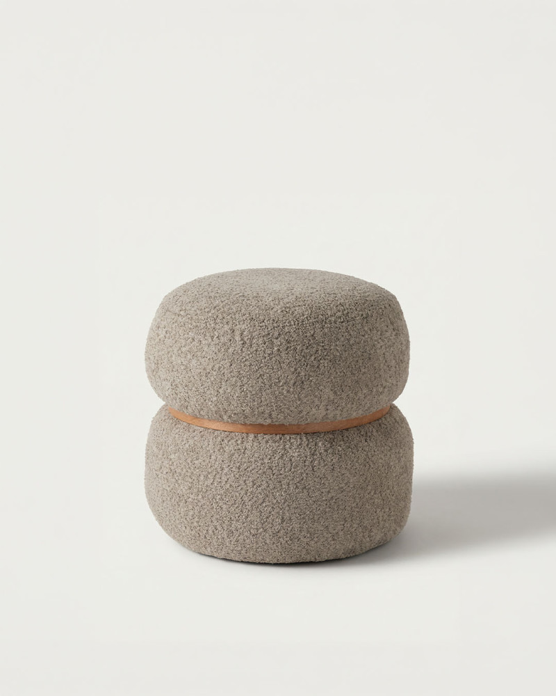 Puf decoración CASVIK taupe frontal