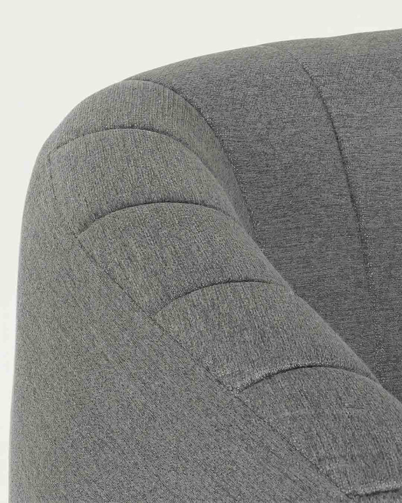 Butaca terciopelo KALVENA gris detalle