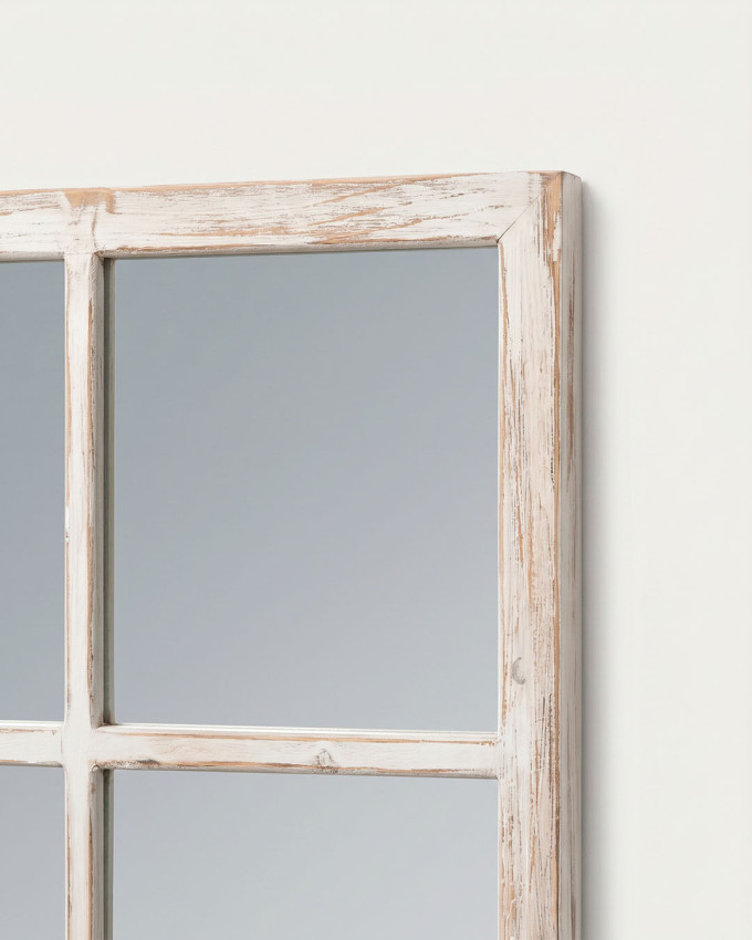 Espejo madera TERRA blanco detalle
