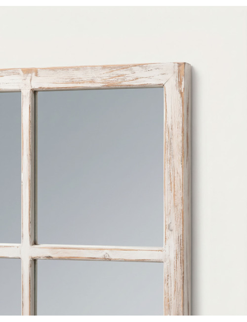 Espejo madera TERRA blanco detalle