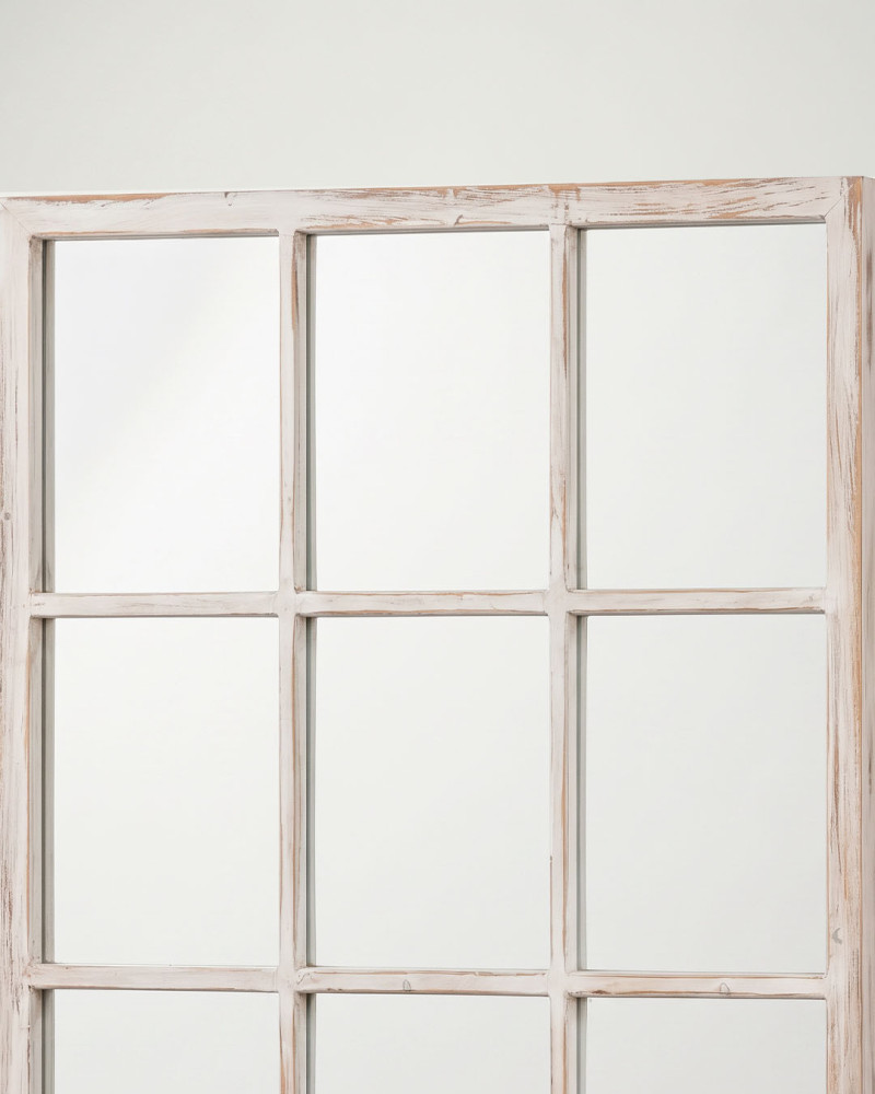 Espejo madera TERRA blanco detalle