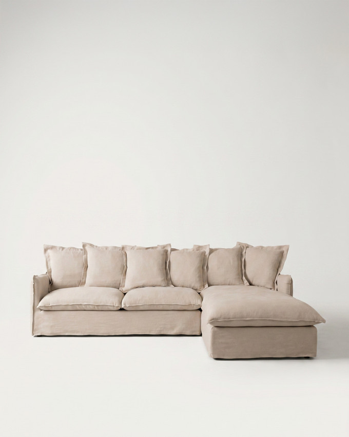 Sofá chaiselonge beige RIVANO