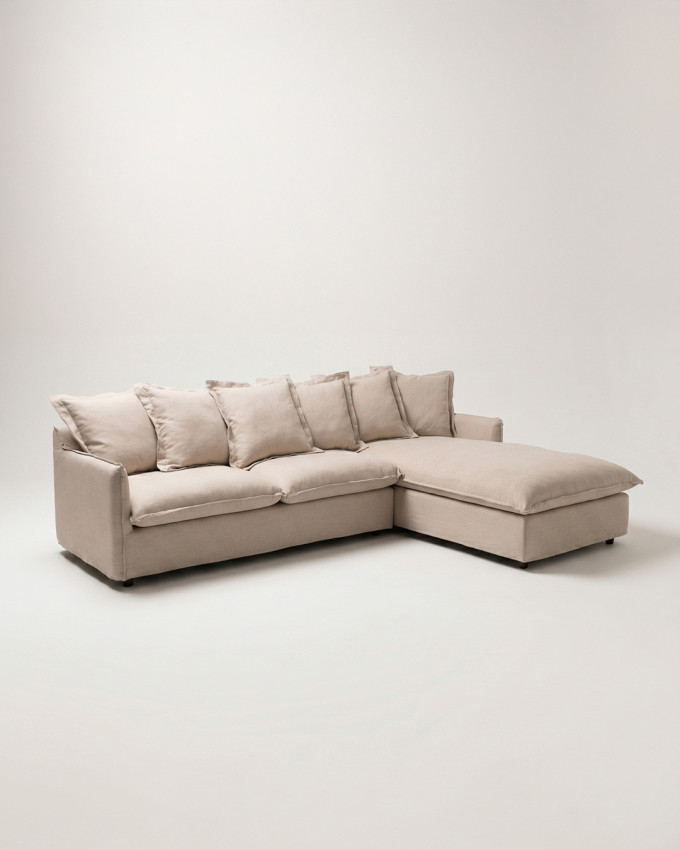 Sofá chaiselonge beige RIVANO