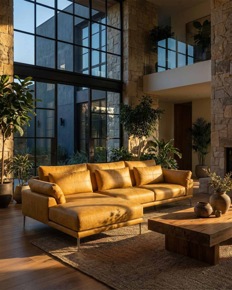 Sofa chaisselongue SOUND decorada
