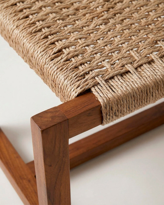Banco natural madera teka salon RIVELLO