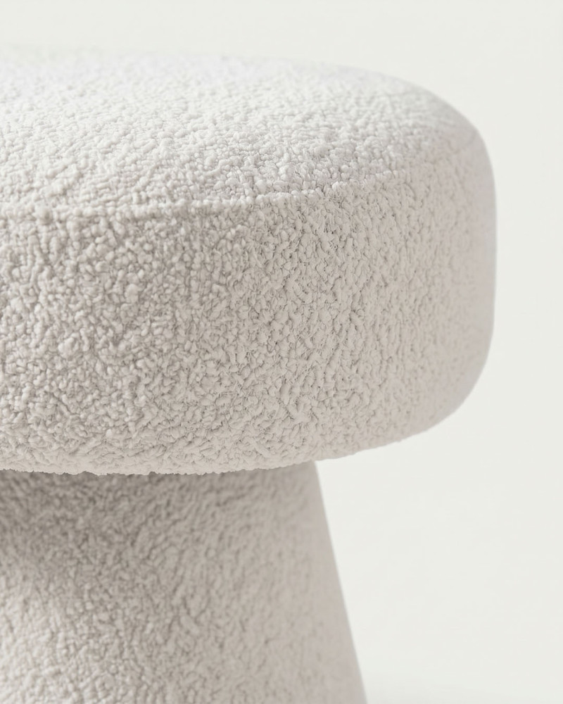 Puf bucle blanco AURON detalle