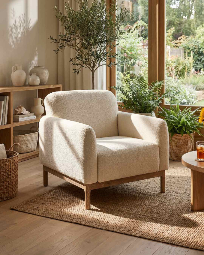 Sillón patas madera ECO