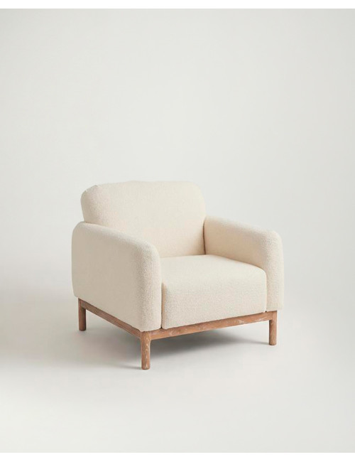 Sillón patas madera ECO vista perspectiva