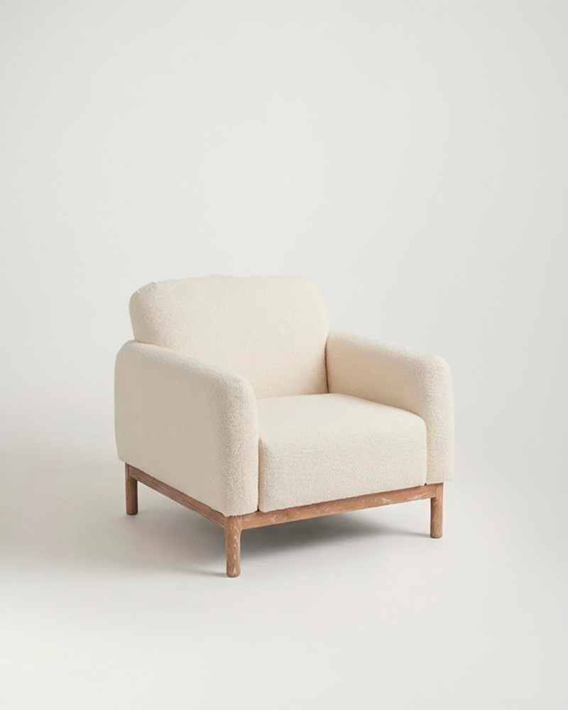 Sillón patas madera ECO vista perspectiva