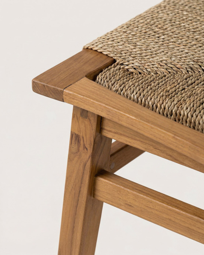 Vista detalle Banco natural madera teka SORREN
