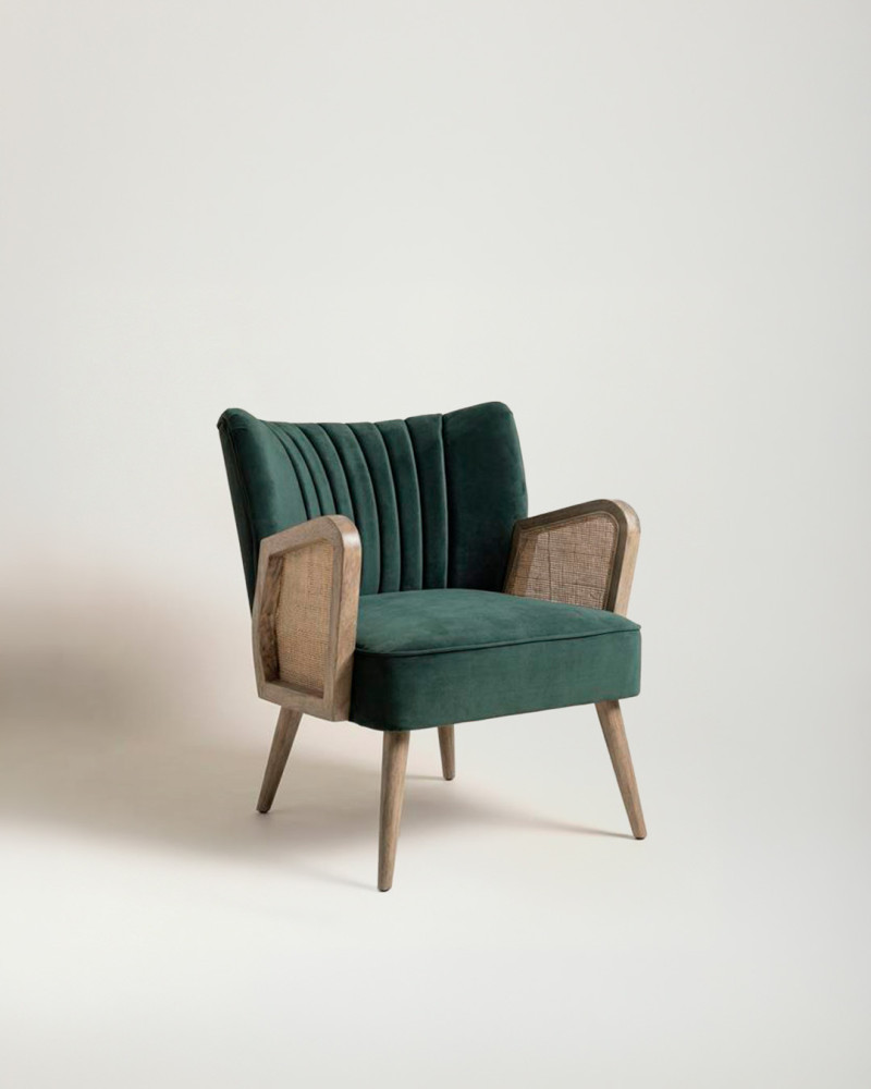 Sillón con estructura de madera de pino y contrachapado TRAZZO | Rey Home