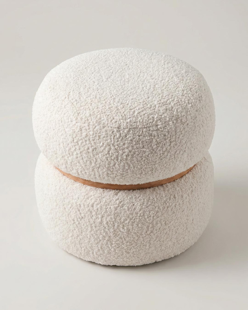 Puf decoración crema DM CASVIK | Rey Home
