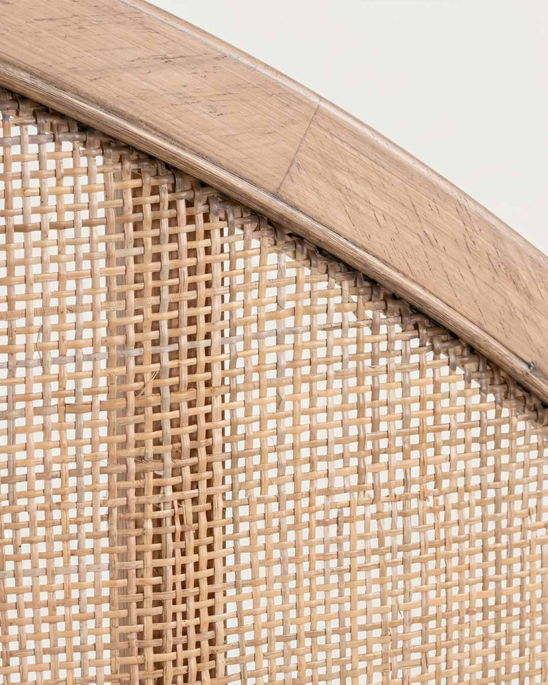 Cabecero rubberwood rattan natural ALENZA detalle arco
