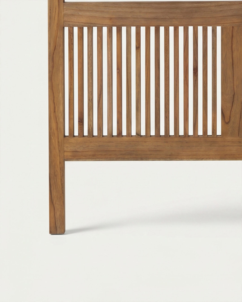 Cabecero barrotes madera natural SOREL detalle de pata izquierda