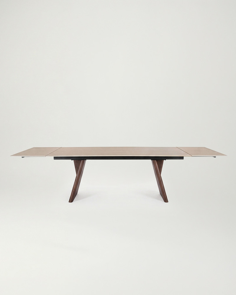 Mesa de comedor extensible CARLO extendida frontal
