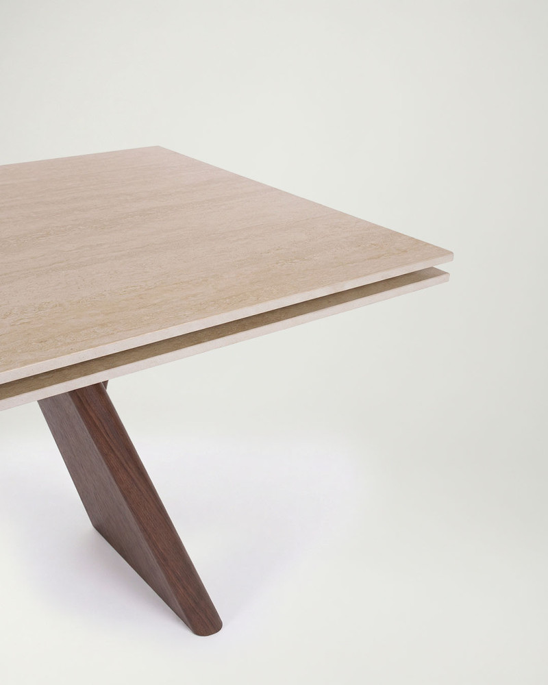 Mesa de comedor extensible CARLO detalle derecho