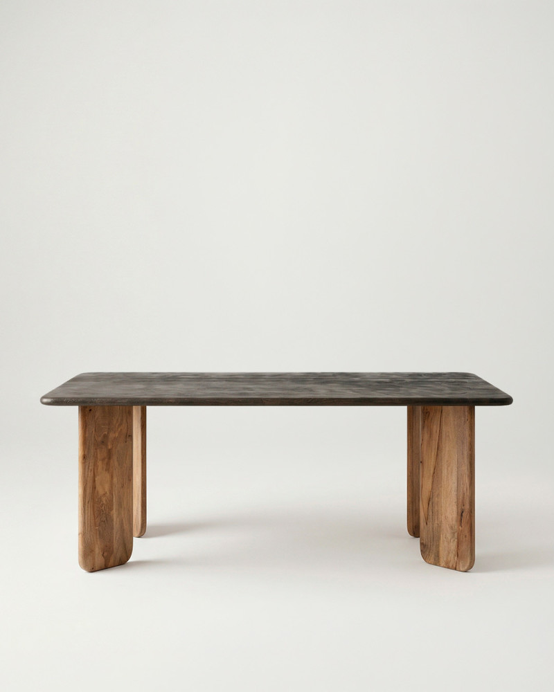 Mesa comedor madera mango CRESA frontal