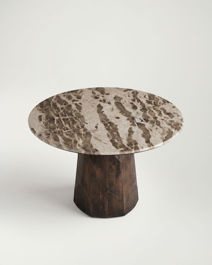 Mesa comedor marmol-madera mango TORRELLO