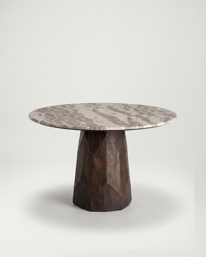 Mesa comedor marmol-madera mango TORRELLO