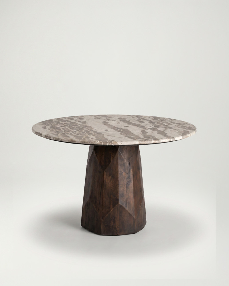 Mesa comedor marmol-madera mango TORRELLO frontal