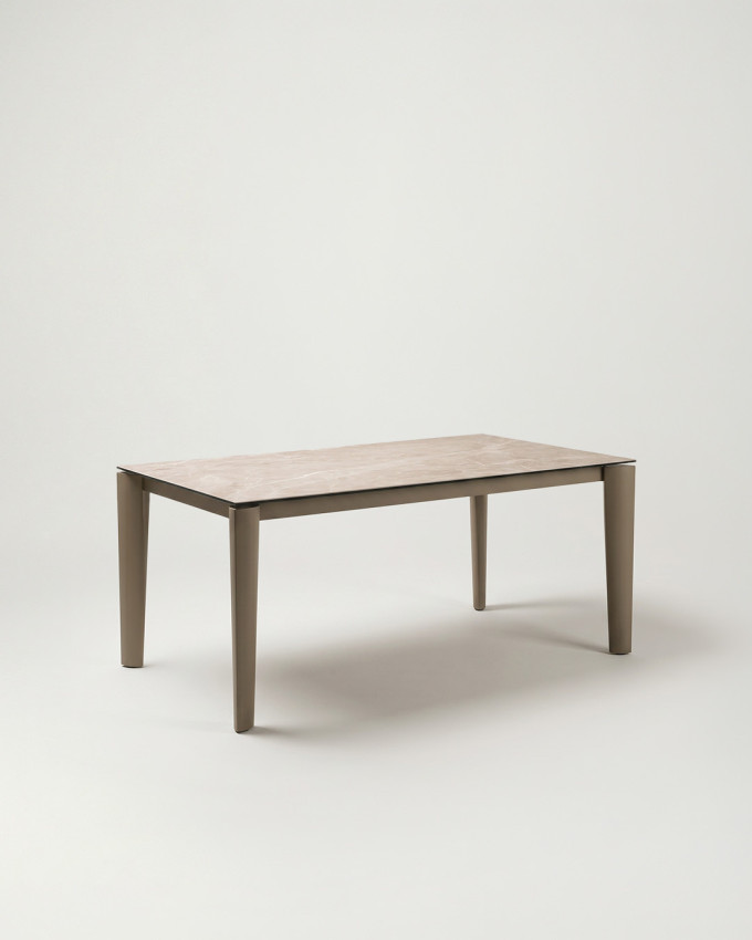 Mesa comedor rectangular ceramica beige VALDEN