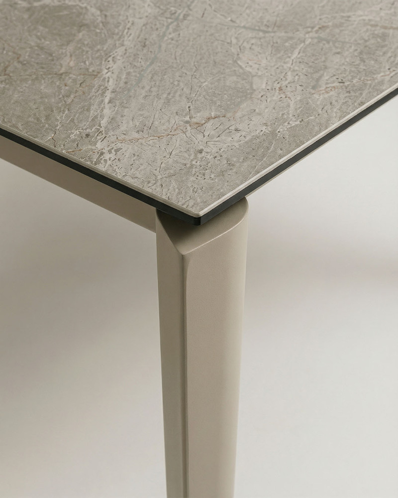 Mesa rectangular ceramica beige VALDEN | Rey Home