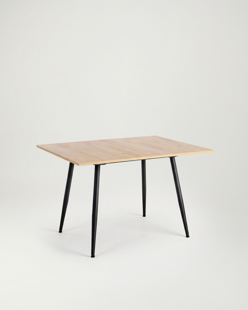Mesa de cocina ZAREL tres-cuartos extendida