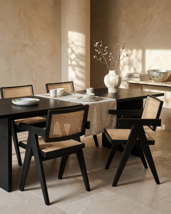 Silla de madera y ratán AQUILA