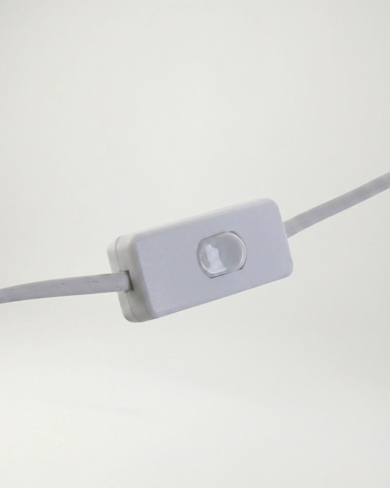 Lámpara mesa gres piña blanco NIRVA vista detalle del interruptor