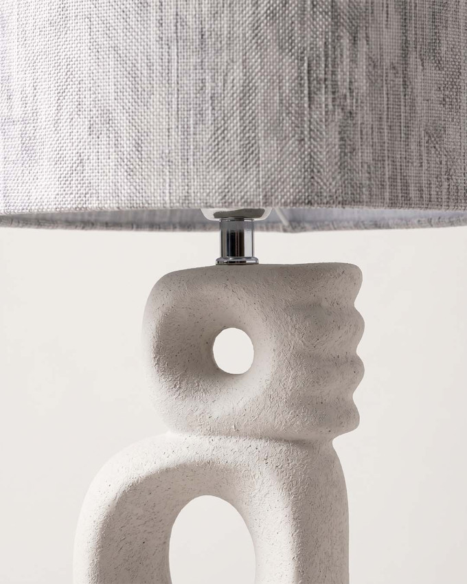 Lámpara de mesa cerámica piedra SELMAR