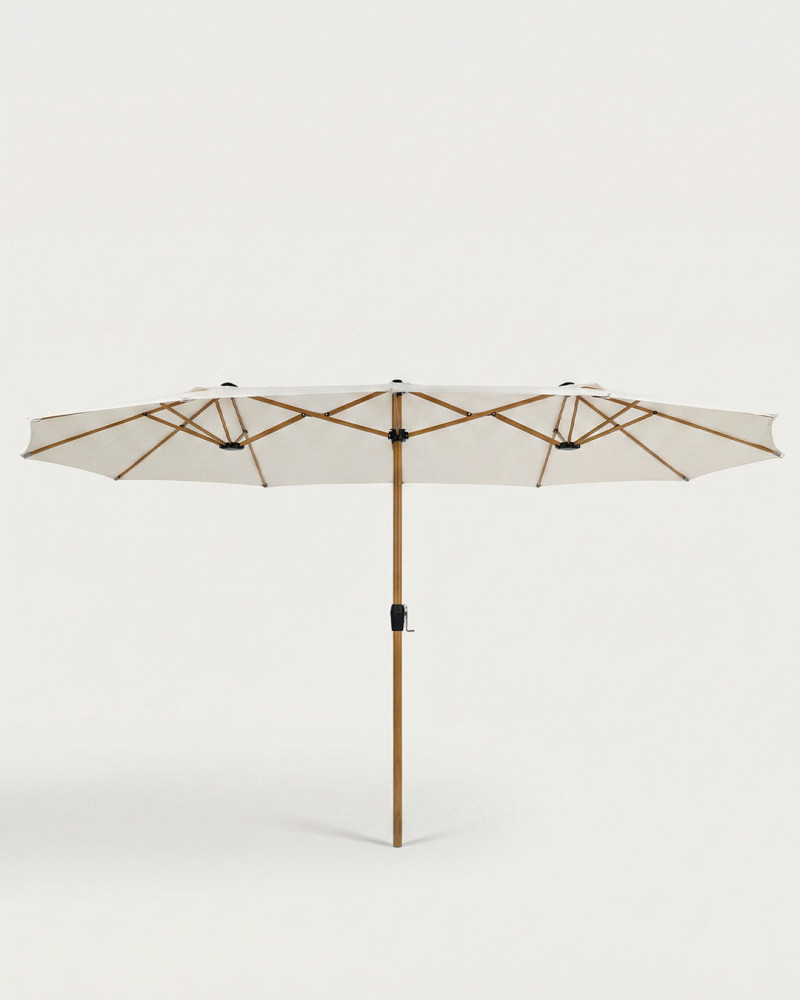 Parasol doble jardín acero TERVIK frontal