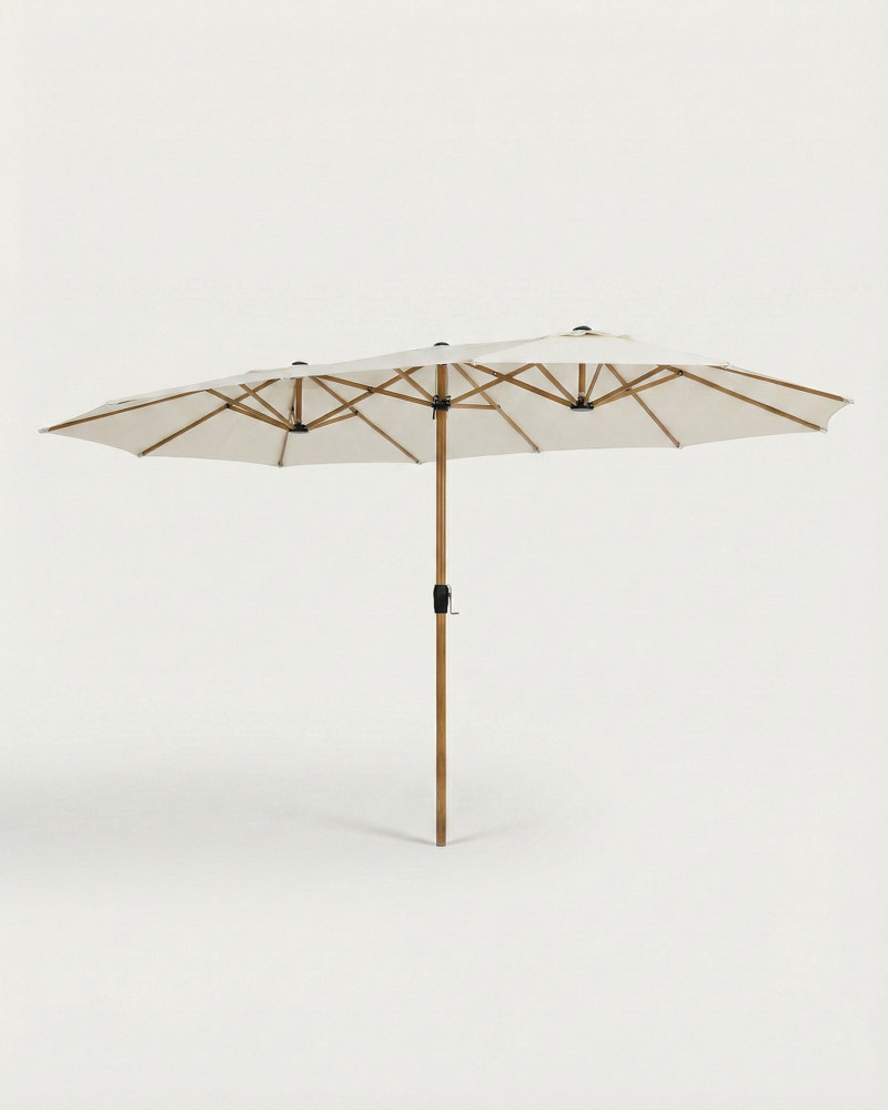 Parasol doble jardín acero TERVIK lateral