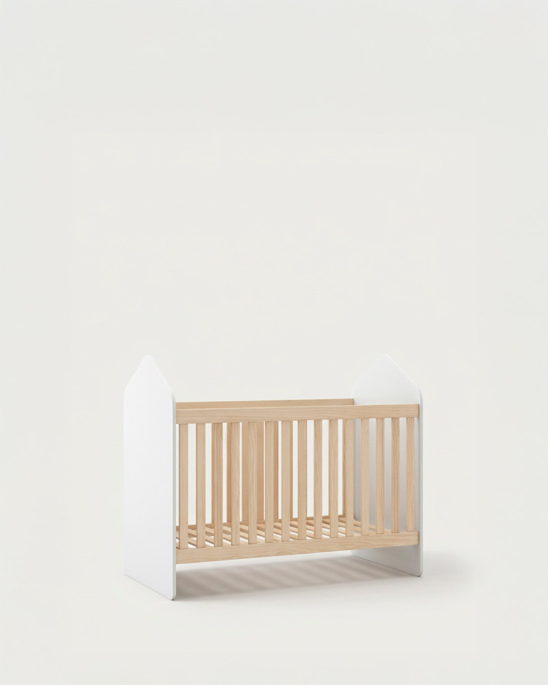 Cuna infantil DOMI blanca vista perspectiva