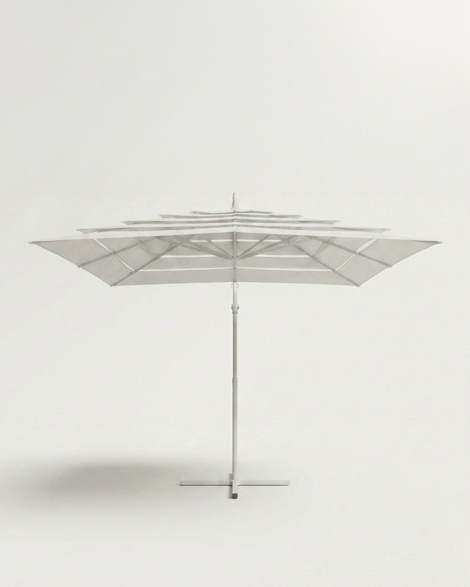 Parasol cuadrado blanco acero AUREL