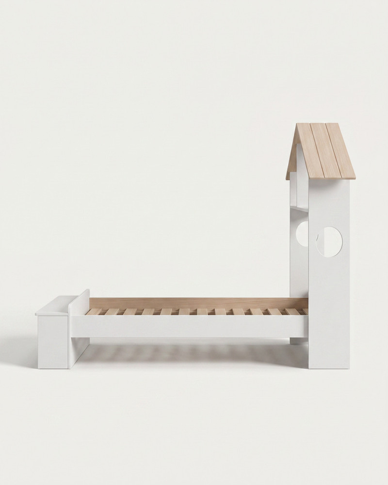 Cama infantil MIA blanca vista lateral