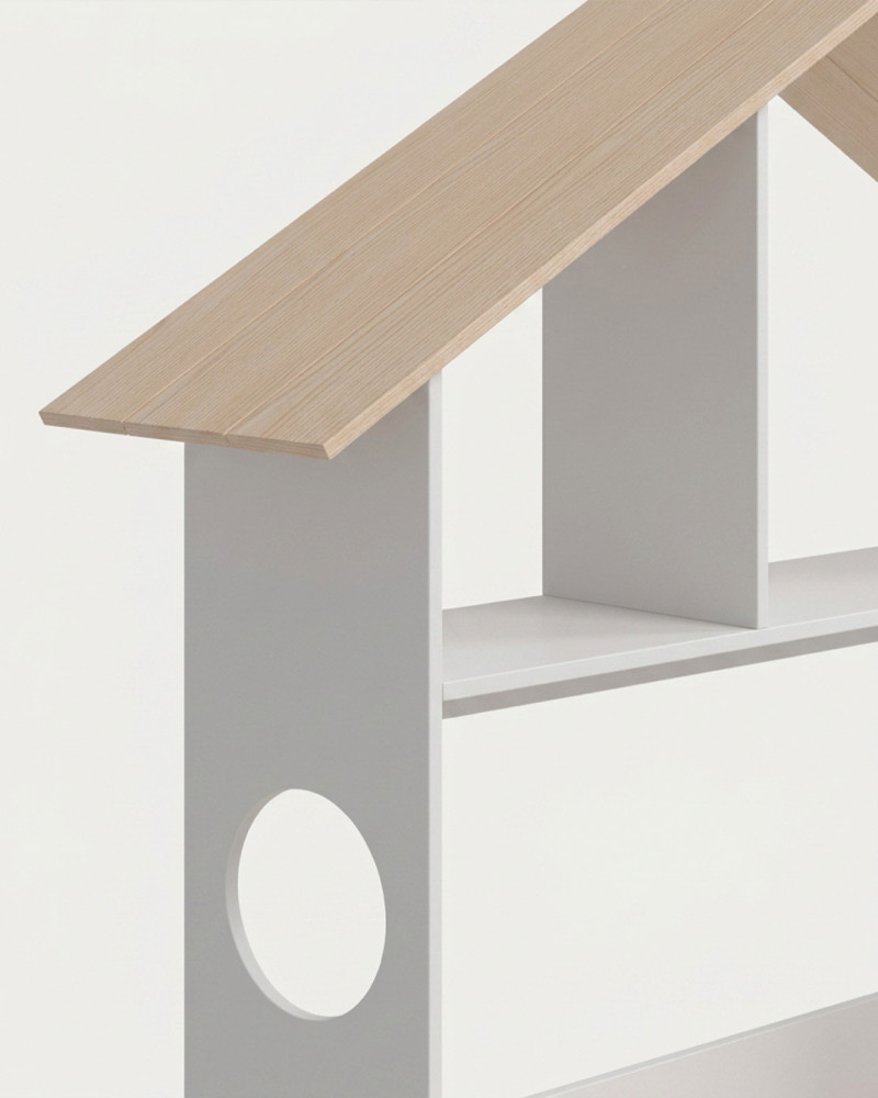 Cama infantil MIA blanca vista detalle lateral