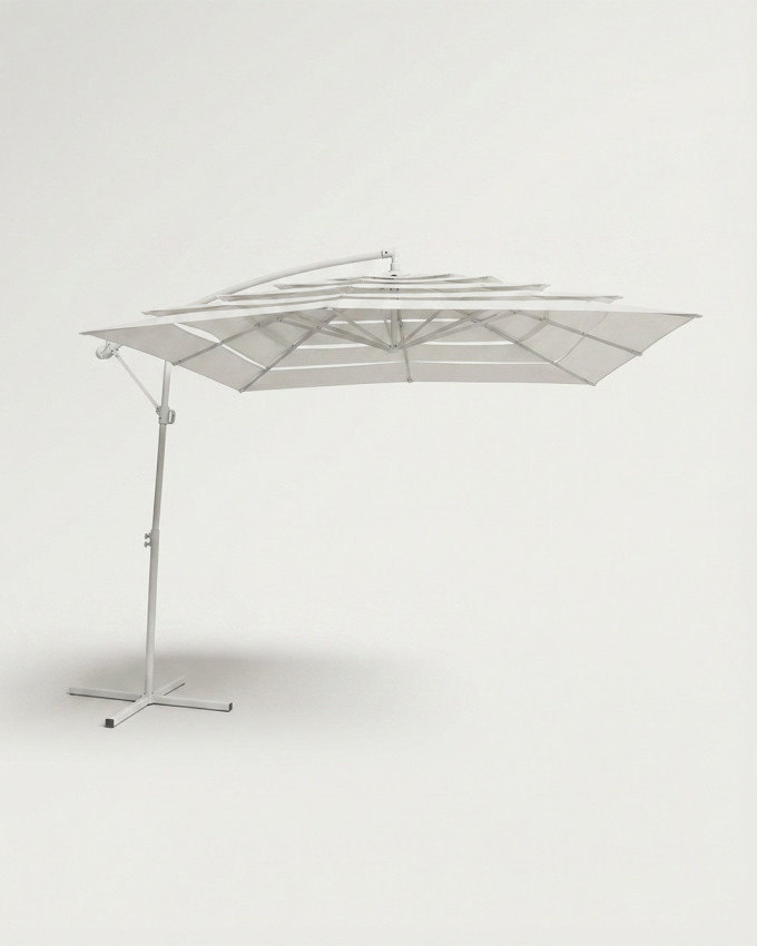 Parasol cuadrado blanco acero AUREL