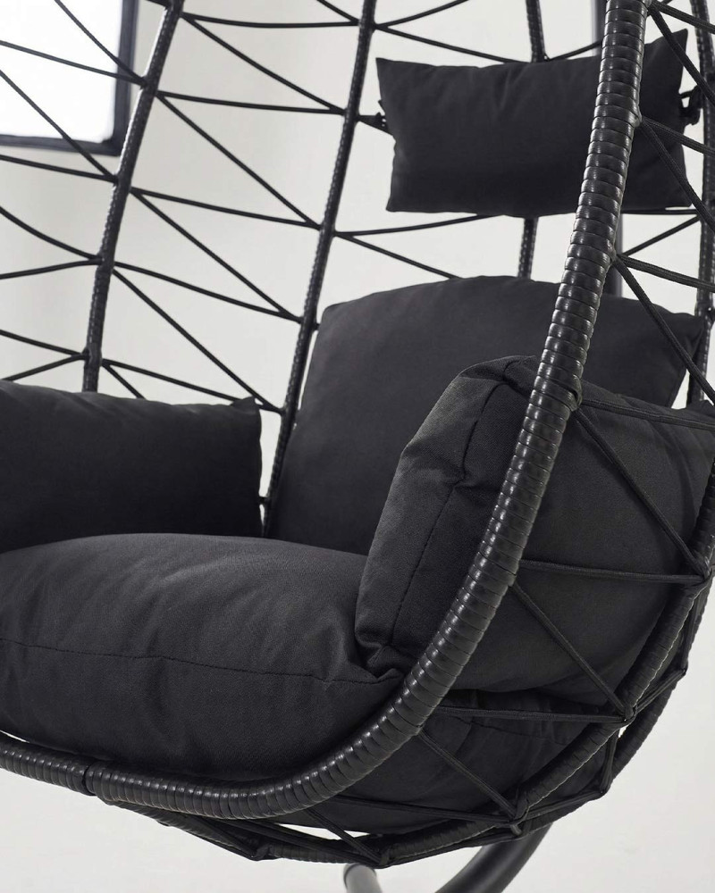Sillón colgado exterior ratán ALVOR vista detalle de asiento