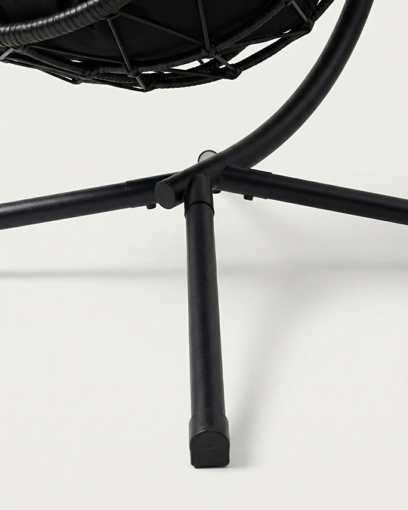 Sillón colgado exterior ratán ALVOR vista detalle bajo