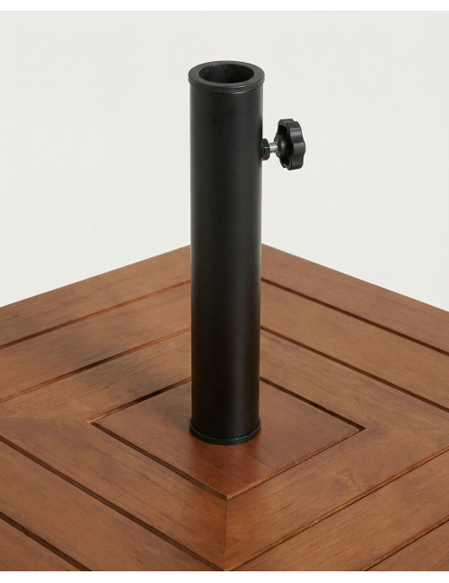 Base parasol eucalipto ruedas NAREN vista detalle