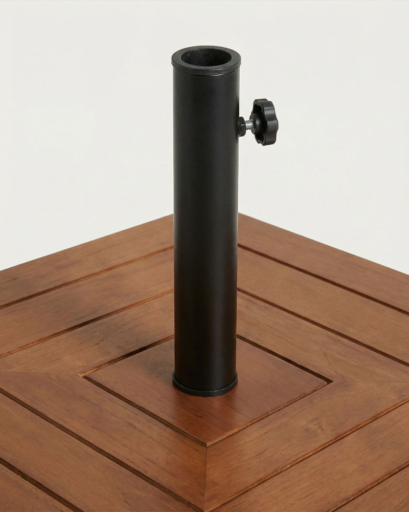 Base parasol eucalipto ruedas NAREN vista detalle