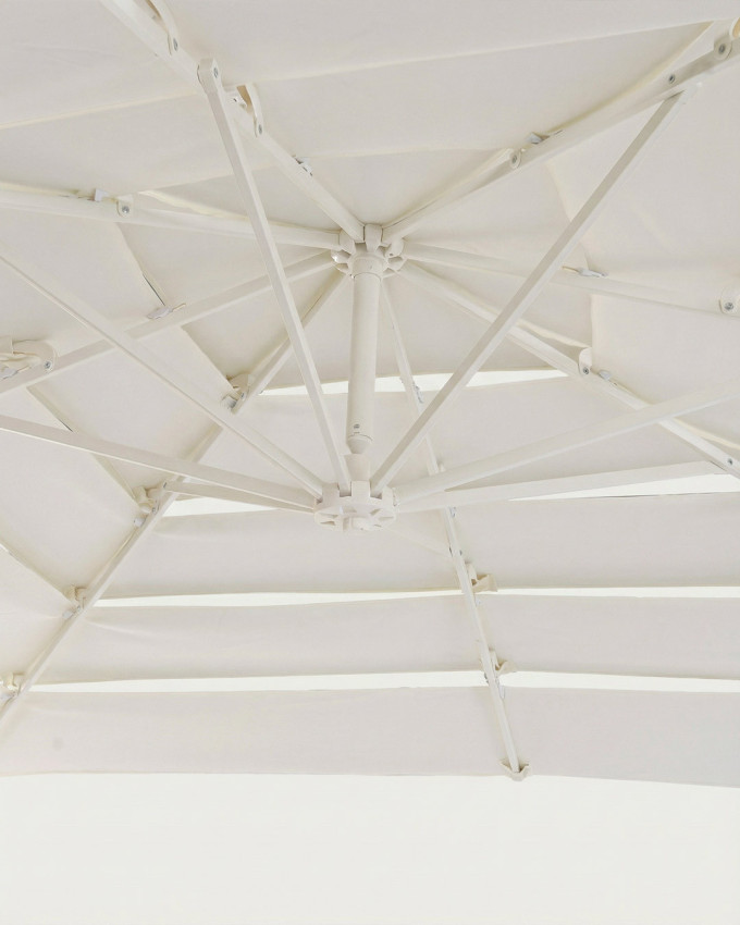Parasol cuadrado blanco acero AUREL